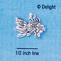 C2475* - Antiqued Fish with Large Tail - Silver Charm (Left & Right) (6 charms per package)