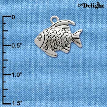 C2476* - Antiqued Fish - Silver Charm (Left & Right) (6 charms per package)