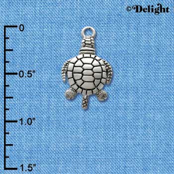 C2477 - Antiqued Turtle - Silver Charm (6 charms per package)