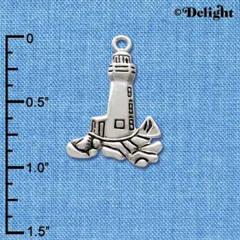 C2483 - Antiqued Lighthouse - Silver Charm (6 charms per package)