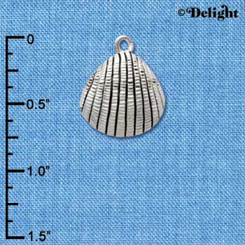 C2484 - Antiqued Clam - Silver Charm (6 charms per package)