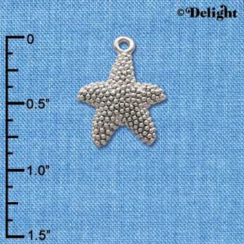 C2485 - Antiqued Starfish - Silver Charm (6 charms per package)
