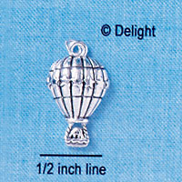 C2489 - Antiqued Hot Air Balloon - Silver Charm (6 charms per package)