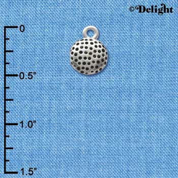 C2498+ - Golf Ball - Silver Charm (6 charms per package)