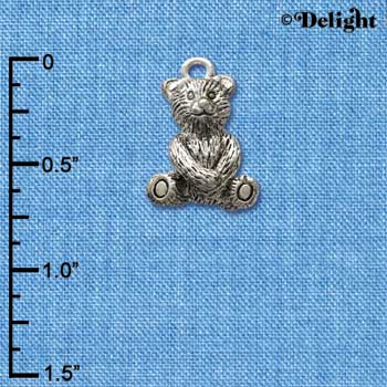 C2502 - Teddy Bear - Silver Charm (6 charms per package)