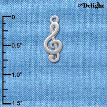 C2514 - Clef Note - Silver - Silver Charm (6 charms per package)