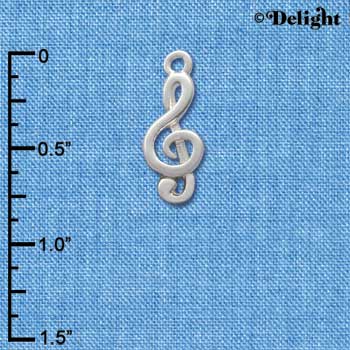 C2514 - Clef Note - Silver - Silver Charm (6 charms per package)