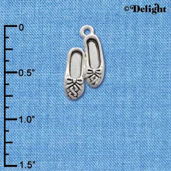 C2515 - Ballet Slippers - Silver - Silver Charm (6 charms per package)