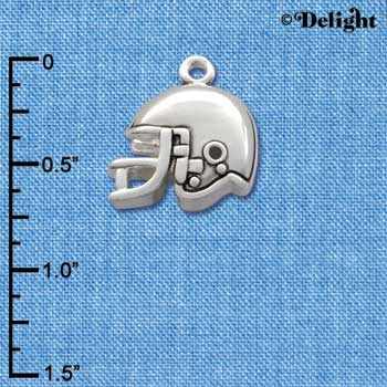 C2522* - Football Helmet - Small - Silver Charm (Left & Right) (6 charms per package)