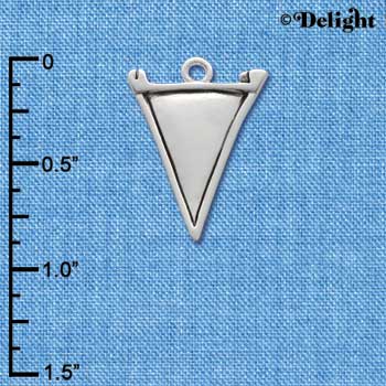 C2523 - Pennant - Silver - Small - Silver Charm (6 charms per package)