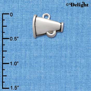 C2524* - Megaphone - Silver - Small - Silver Charm (Left & Right) (6 charms per package)