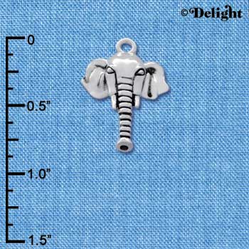 C2537 - Elephant Head - Silver Charm (6 charms per package)