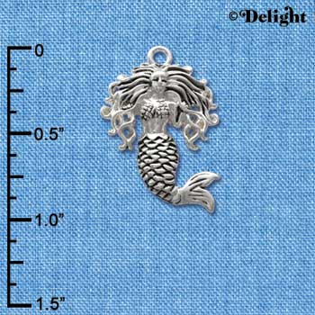 C2582* - Mermaid - Silver Charm (Left and Right) ( 6 charms per package )