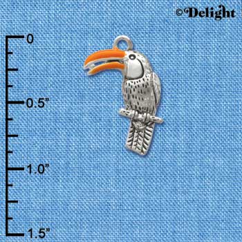 C2587* - Toucan - Silver Charm (Left and Right) ( 6 charms per package )