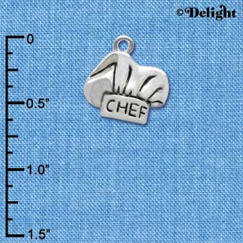 C2599 - Chef Hat - Silver Charm ( 6 charms per package )
