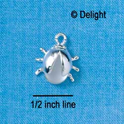 C2663 - Ladybug - Clear Acrylic - Silver Charm