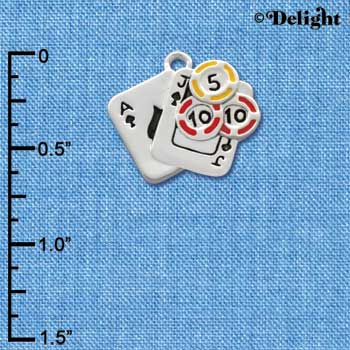 C2668 - Cards with Poker Chips - Silver Charm