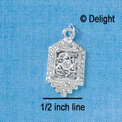 C2745 - Torah with Clear Swarovski Crystals - Silver Charm (2 per package)