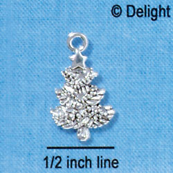 C2814 - Antiqued Silver Christmas Tree - Silver Charm ( 6 charms per package )