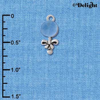 C2823+ - Blue Baby Rattle - Silver Charm ( 6 charms per package )