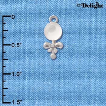 C2824+ - Clear Frosted Baby Rattle - Silver Charm ( 6 charms per package )