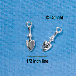 C2901+ - 3-D Silver Garden Shovel - Silver Charm (6 charms per package)