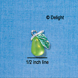 C2917 - Green Resin Pear - Silver Charm (6 charms per package)