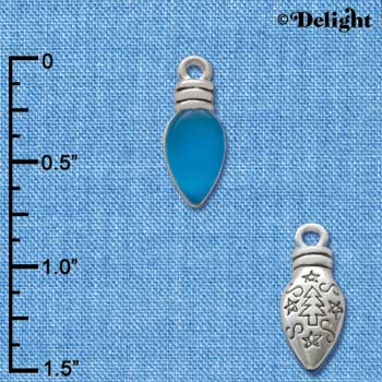 C2952+ - Christmas Lights - Translucent Hot Blue Resin - Silver Charm (6 charms per package)