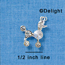 C3137 - Clear Swarovski Poodle - Silver Charm (2 per package)