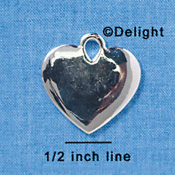 C3181 - Large Flat Shiny Silver Heart (6 per package)