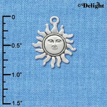 C3280 - Silver Sun - Silver Charm (6 charms per package)