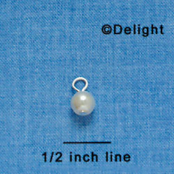 C3361+ - 6mm Glass Pearl with Fancy Eye Pin - Silver Charm (6 charms per package)