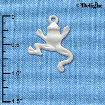 C3324 - Large Silver Tree Frog - Silver Charm (6 charms per package)