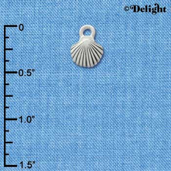 C3332+ - Mini Silver Sea Shell - 2 sided - Silver Charm (6 charms per package)