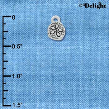 C3334+ - Mini Silver Sand Dollar - 2 Sided - Silver Charm (6 charms per package)