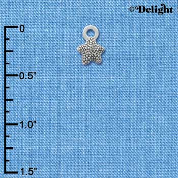 C3335+ - Mini Silver Starfish - 2 Sided - Silver Charm (6 charms per package)