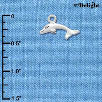 C3336+ - Mini Silver Dolphin - 3-D - Silver Charm (6 charms per package)