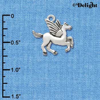 C3416 - Silver Medium Pegasus - Silver Charm (Left & Right) (6 charms per package)