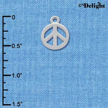 C3471 tlf - Silver Peace Sign - Im. Rhodium Charm