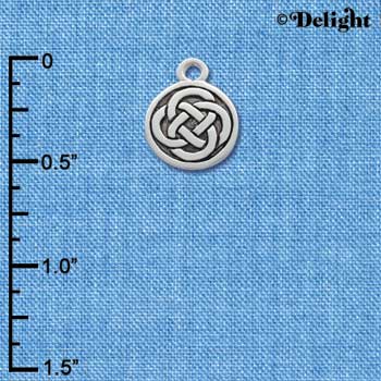 C3524 tlf - Celtic Knot in Circle - 2-D - Silver Charm