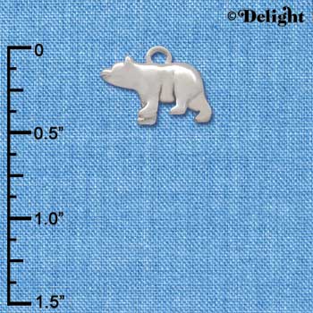 C3525 tlf - 3-D Silver Bear - Silver Charm