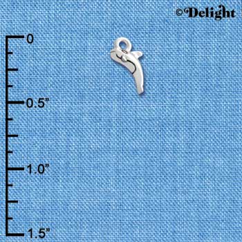 C3527 tlf - Mini Silver Whale - Silver Charm