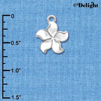 C3574 tlf - White Plumeria Flower - Silver Charm