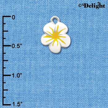 C3576 tlf - White and Yellow Flower - Silver Charm