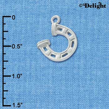 C3616 tlf - Silver Horseshoe with Side Loop - Silver Charm (6 per package)