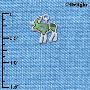 C3641 tlf - Shell Inlay Moose - Silver Charm (6 per package)
