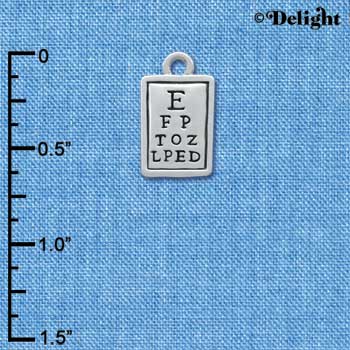 C3647 tlf - Silver Eye Chart - Silver Charm (6 per package)