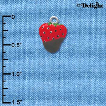 C3661 tlf - 3-D Chocolate Dipped Strawberry - Silver Charm (6 per package)