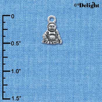 C3662 tlf - Mini Silver Buddha - Silver Charm (6 per package)