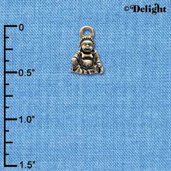 C3663 tlf - Mini Gold Buddha - Gold Charm (6 per package)